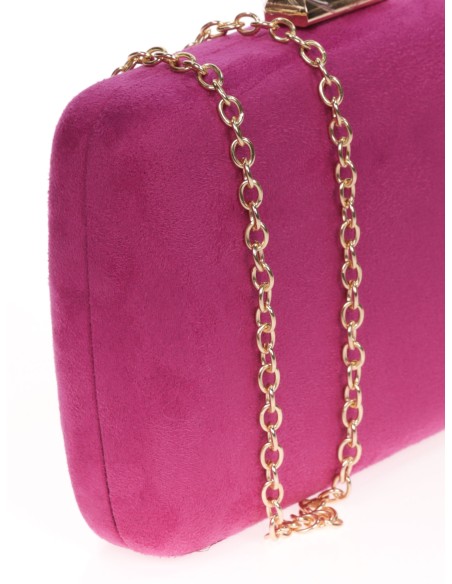 Bolso clutch de fiesta antelina buganvilla