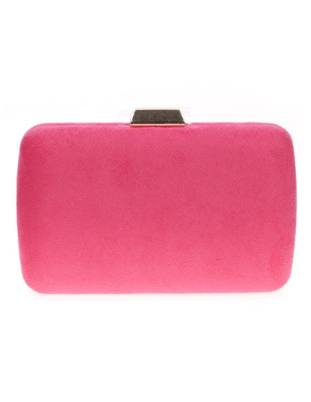 Bolso clutch de fiesta antelina fucsia