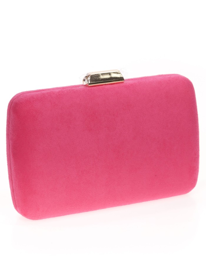 Bolso clutch de fiesta antelina fucsia
