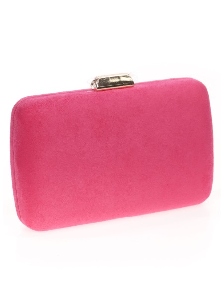 Bolso clutch de fiesta antelina fucsia