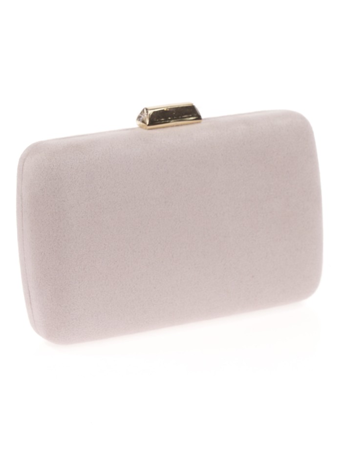 Bolso clutch de fiesta antelina gris