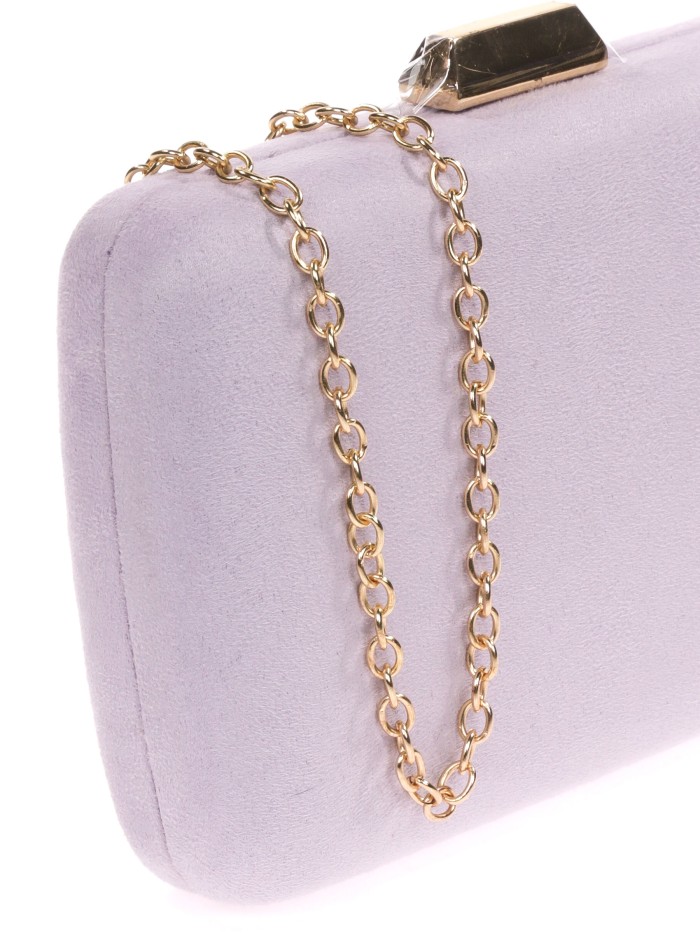 Bolso clutch de fiesta antelina lila