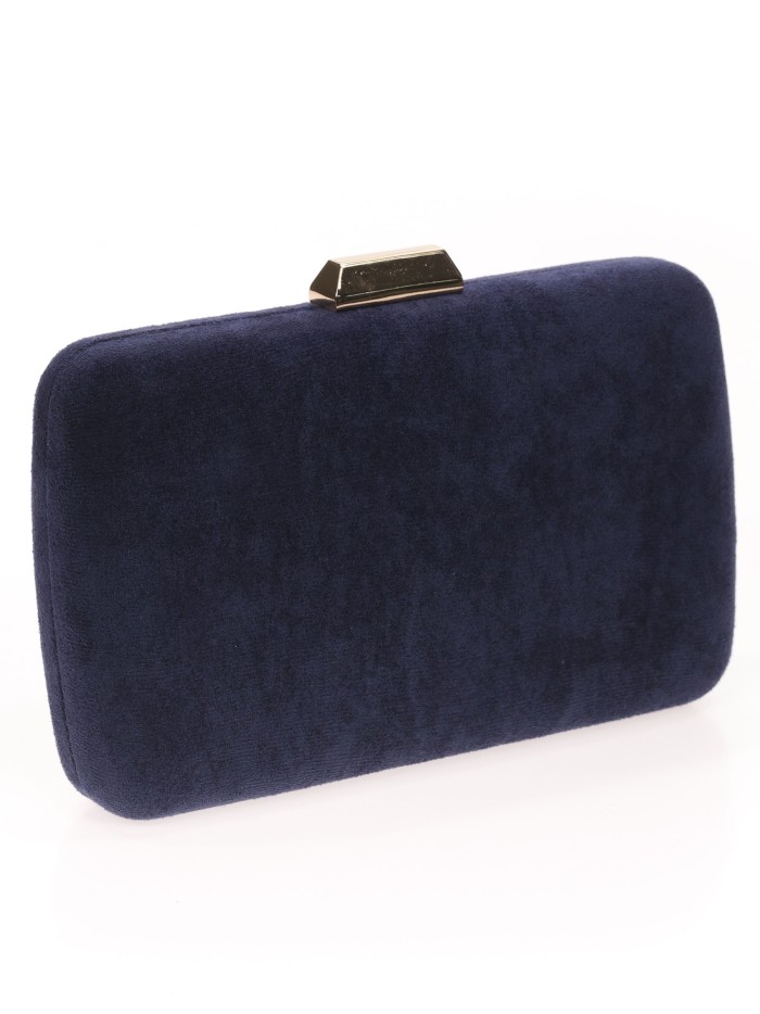 Bolso clutch de fiesta antelina azul-marino