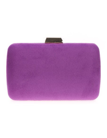 Bolso clutch de fiesta antelina morado