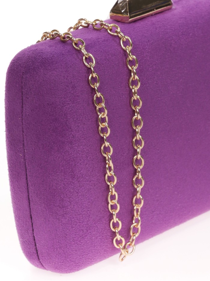 Bolso clutch de fiesta antelina morado