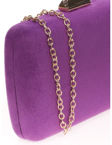 Bolso clutch de fiesta antelina morado