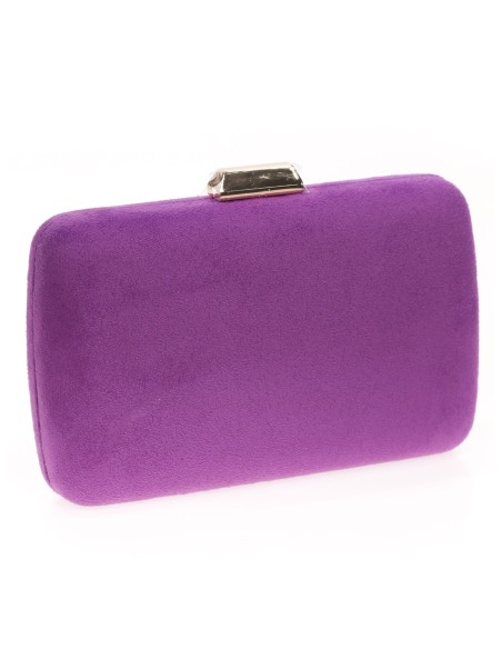 Bolso clutch de fiesta antelina morado