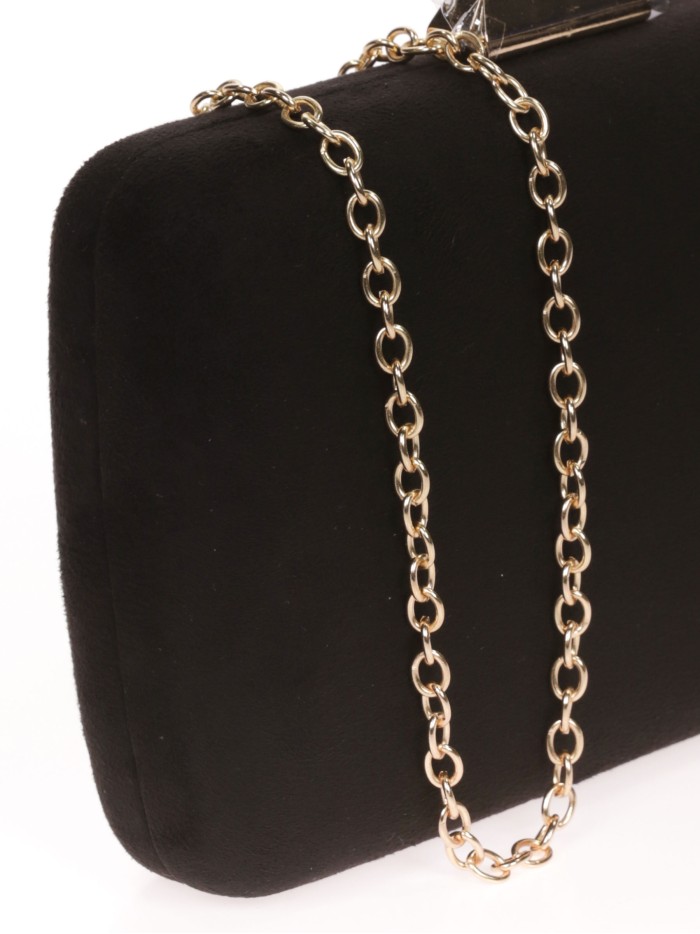 Bolso clutch de fiesta antelina negro