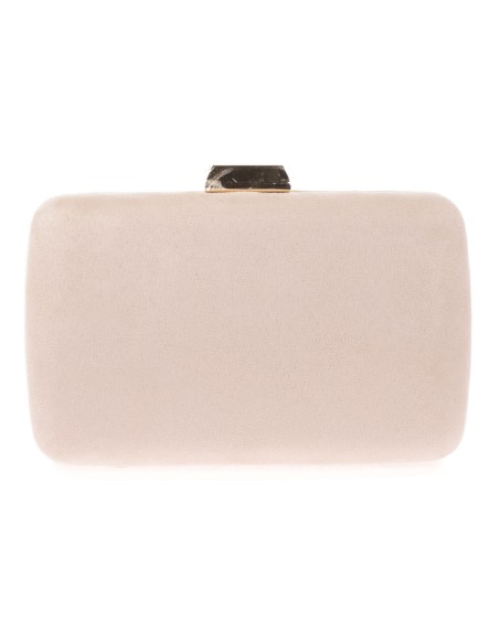 Bolso clutch de fiesta antelina nude