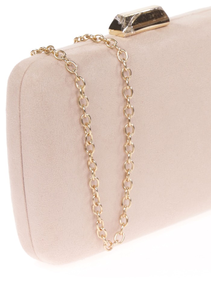 Bolso clutch de fiesta antelina nude