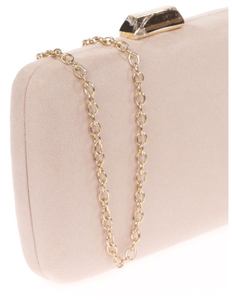 Bolso clutch de fiesta antelina nude