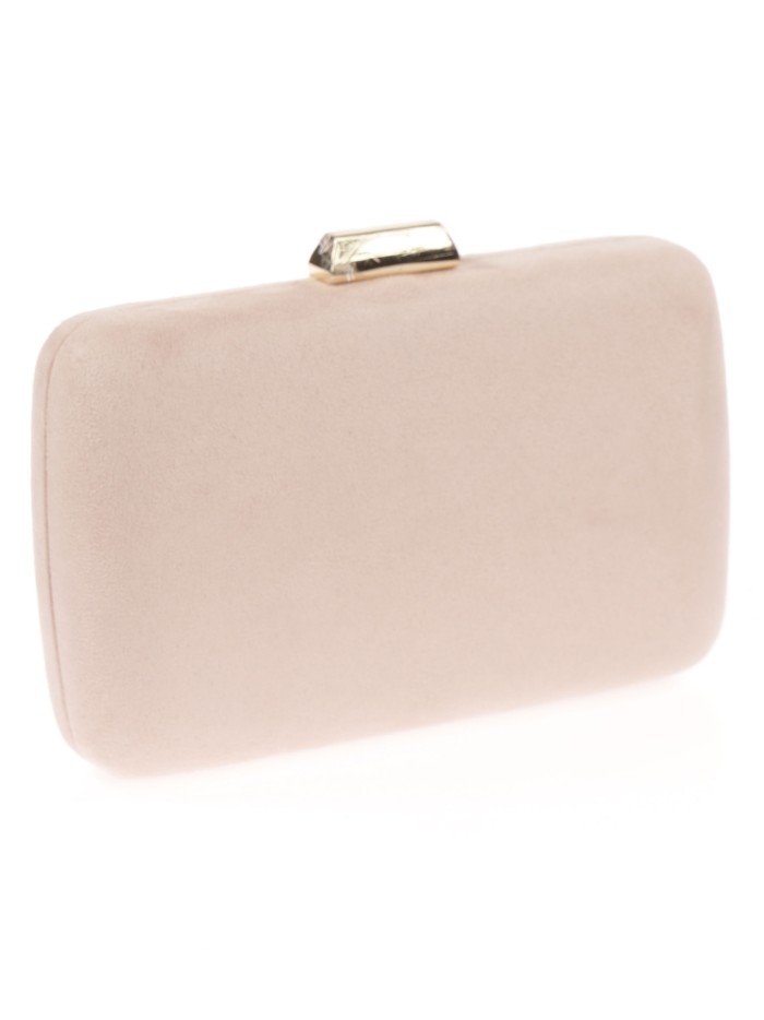 Bolso clutch de fiesta antelina nude