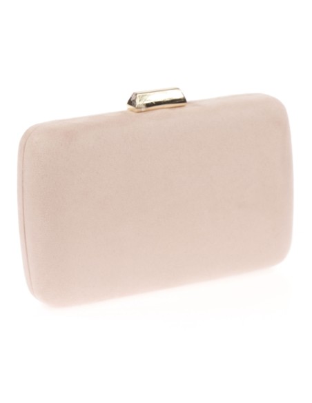 Bolso clutch de fiesta antelina nude
