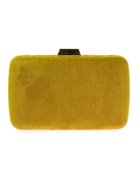Bolso clutch de fiesta antelina oliva