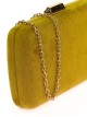 Bolso clutch de fiesta antelina oliva