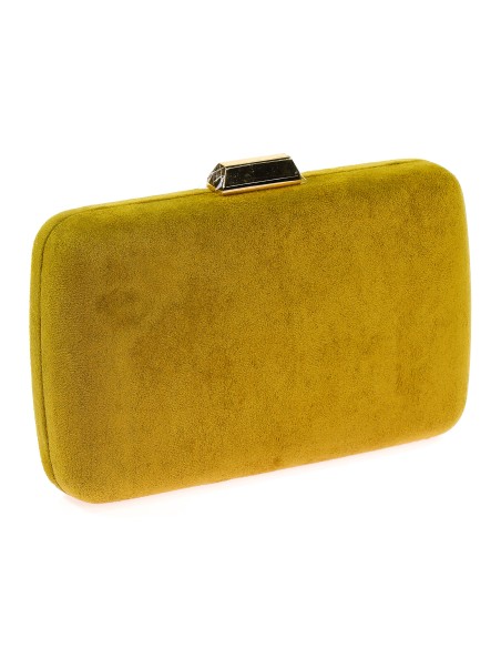 Bolso clutch de fiesta antelina oliva