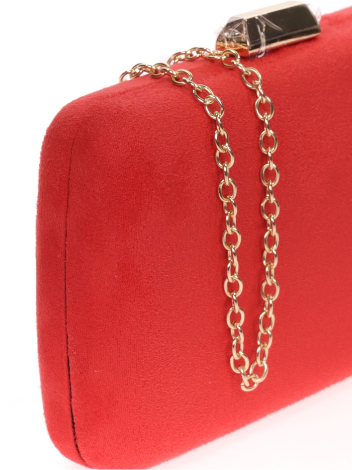 Bolso clutch de fiesta antelina rojo