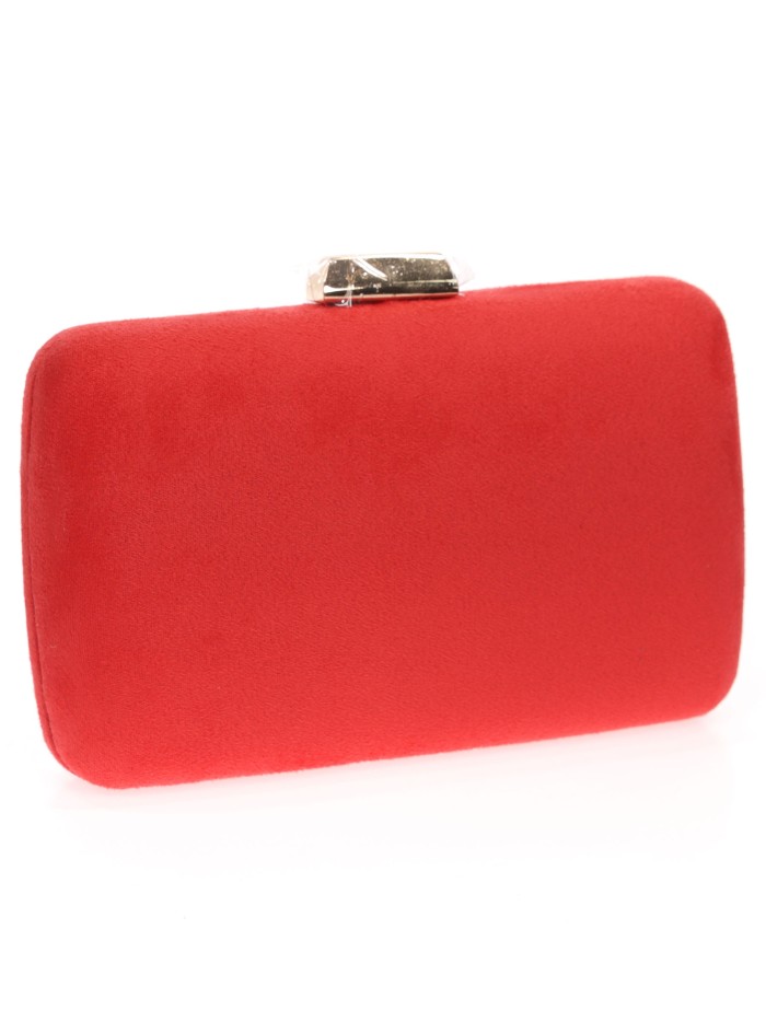 Bolso clutch de fiesta antelina rojo