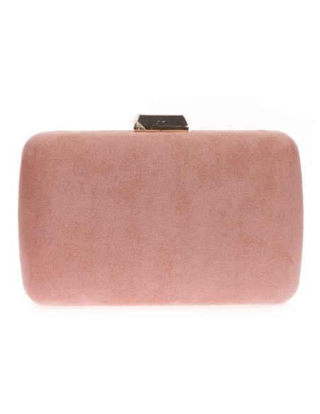 Bolso clutch de fiesta antelina rosa-palo-oscuro