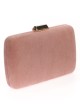 Bolso clutch de fiesta antelina rosa-palo-oscuro