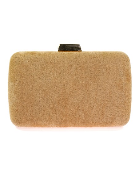 Bolso clutch de fiesta antelina taupe