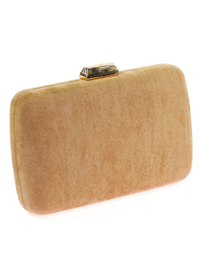 Bolso clutch de fiesta antelina taupe