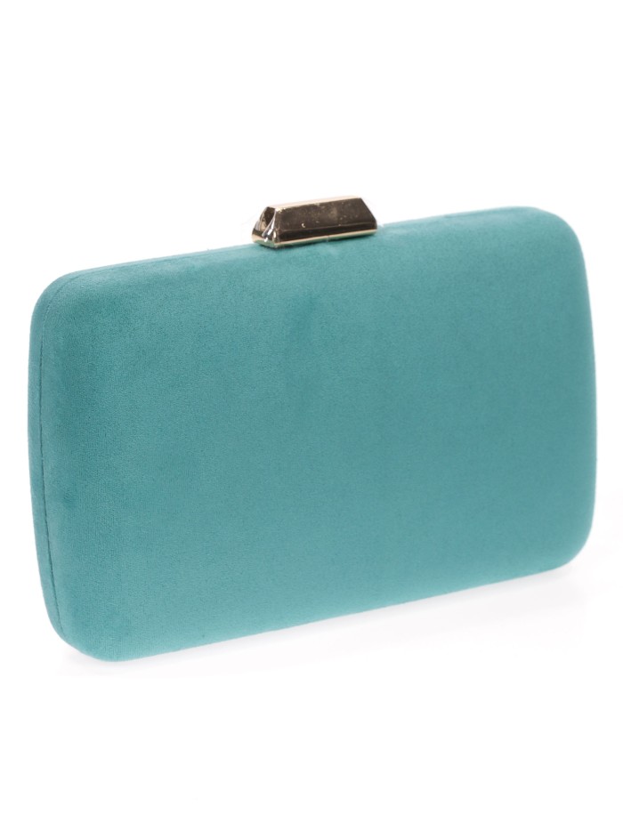 Bolso clutch de fiesta antelina teal