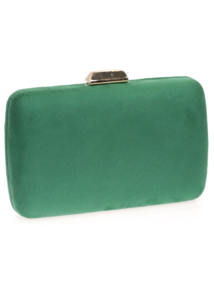 Bolso clutch de fiesta antelina verde-hierba