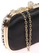 Bolso clutch de fiesta pedrería negro