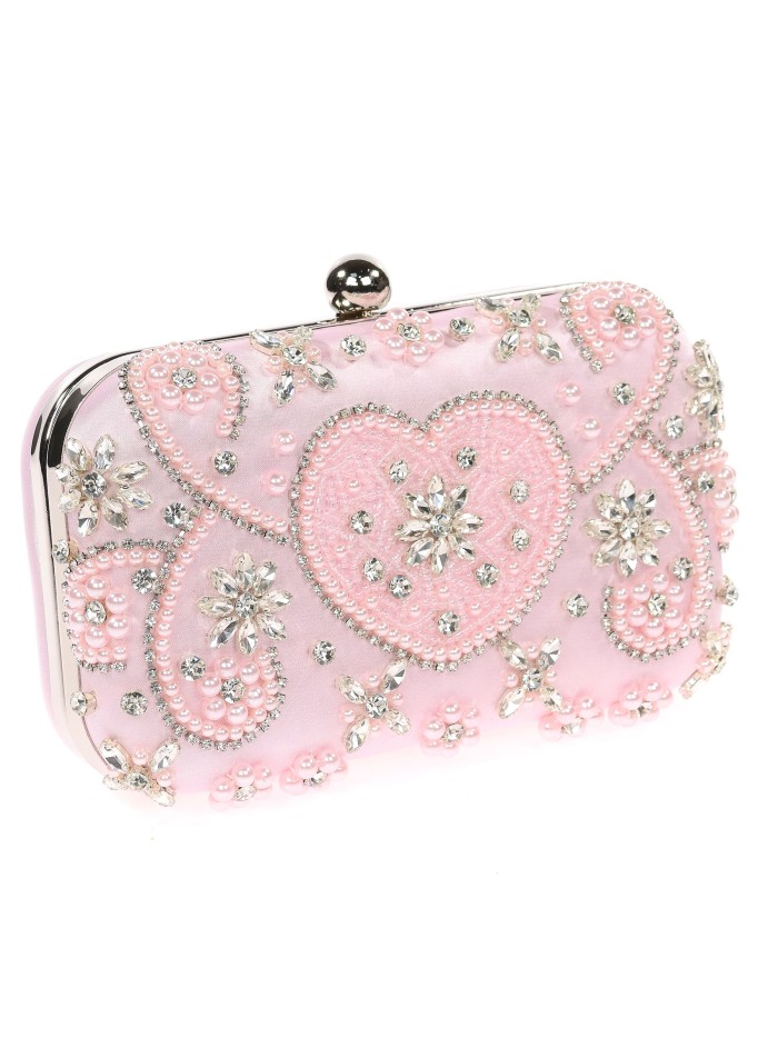Bolso clutch de fiesta pedrería champan