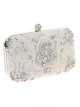 Bolso clutch de fiesta pedrería plata