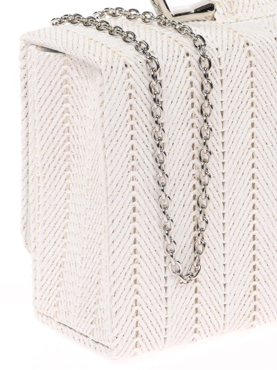 Bolso clutch de fiesta rafia blanco 2