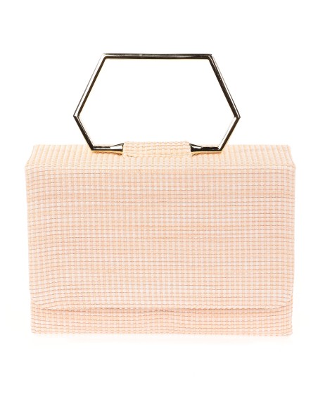 Bolso clutch de fiesta rafia nude