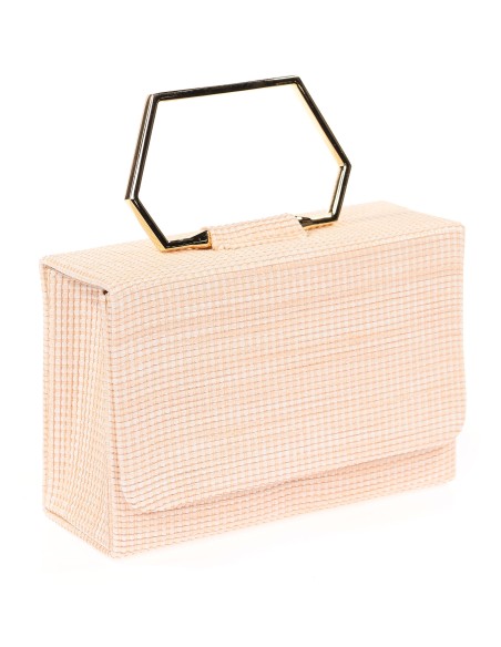 Bolso clutch de fiesta rafia nude