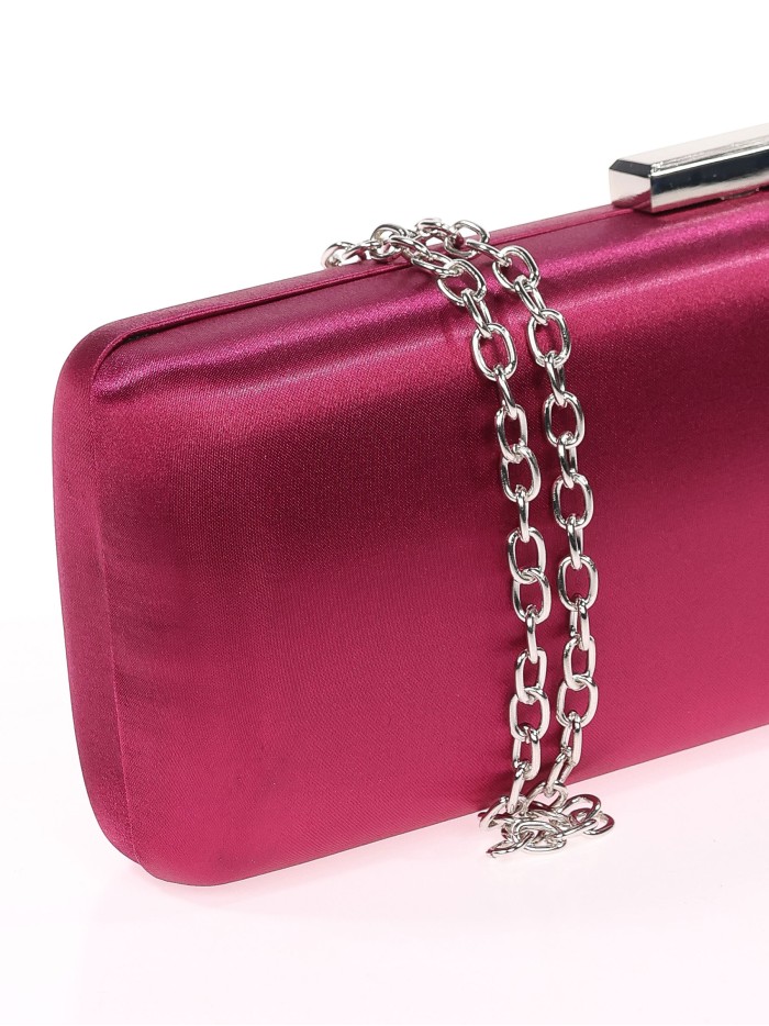 Bolso clutch de fiesta flecos pedrería granate