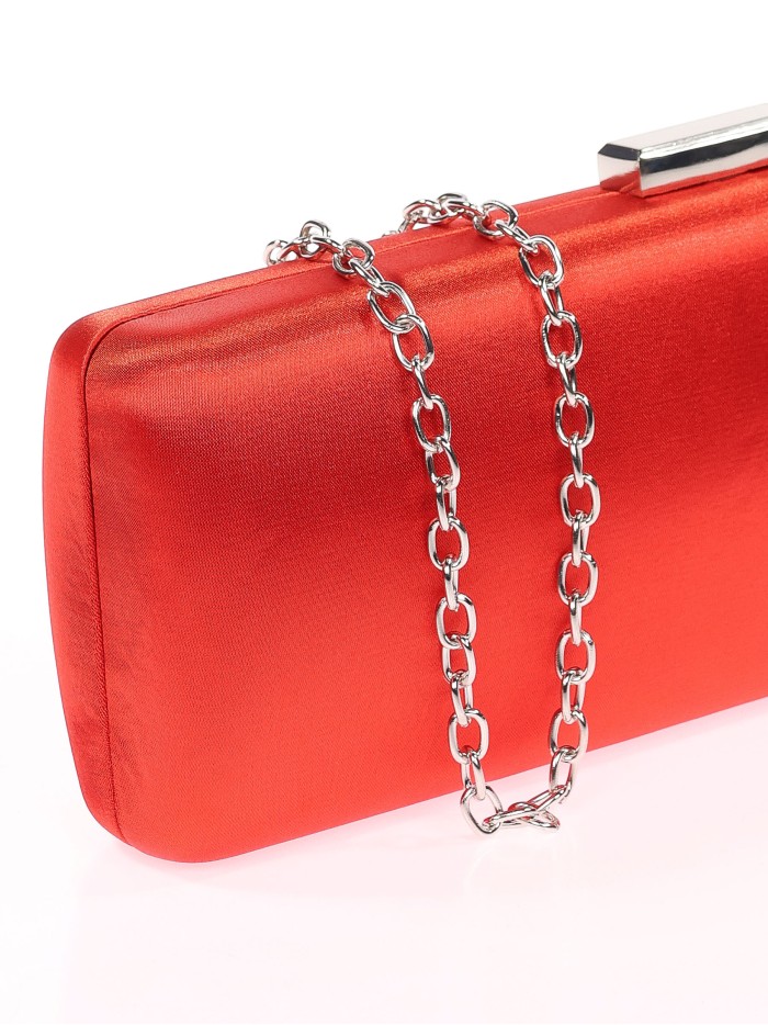 Bolso clutch de fiesta flecos pedrería rojo
