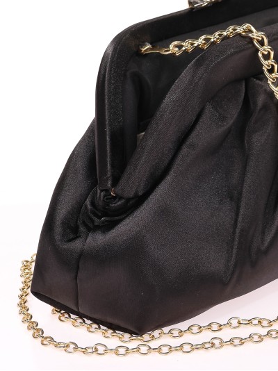 Cartera de fiesta satinado negro 2