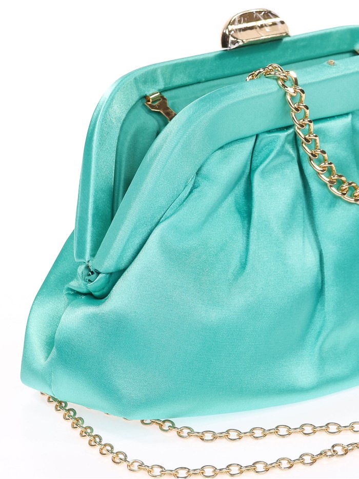 Cartera de fiesta satinado teal