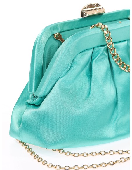 Cartera de fiesta satinado teal