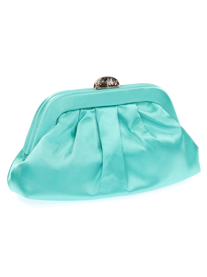 Cartera de fiesta satinado teal