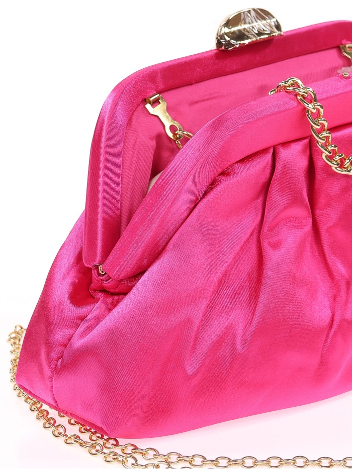 Cartera de fiesta satinado fresa