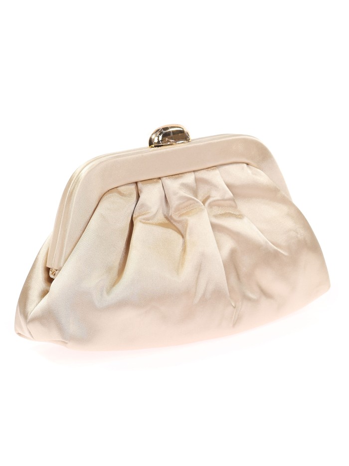 Cartera de fiesta satinado oro-claro