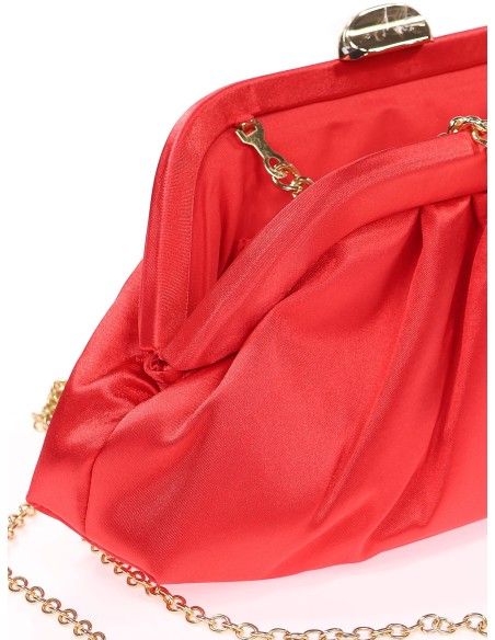 Cartera de fiesta satinado rojo