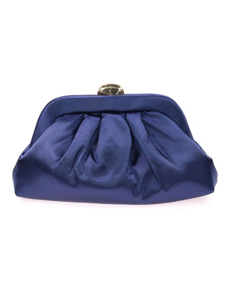 Cartera de fiesta satinado azul-marino