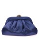 Cartera de fiesta satinado azul-marino