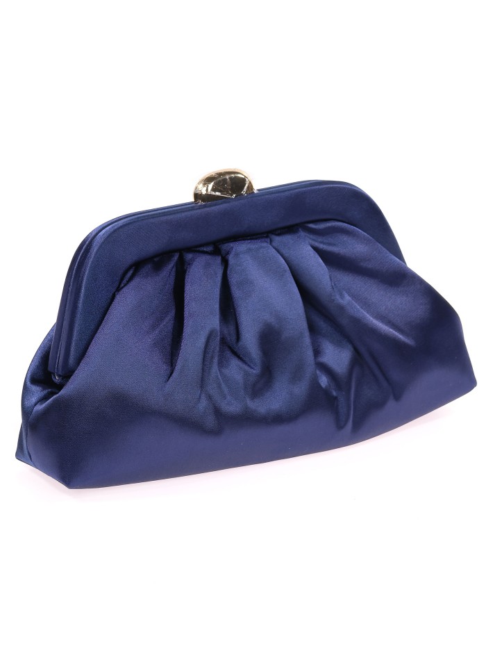 Cartera de fiesta satinado azul-marino