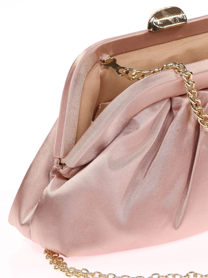 Cartera de fiesta satinado rosa-palo