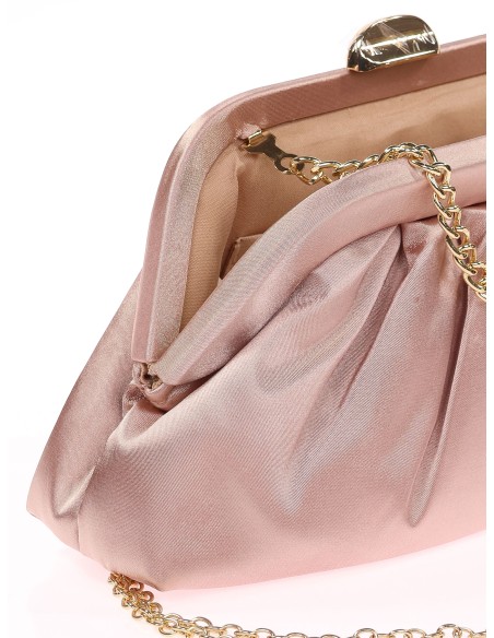 Cartera de fiesta satinado rosa-palo