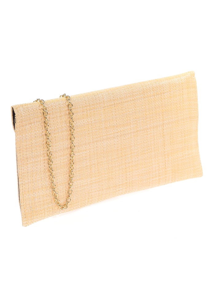 Cartera de fiesta efecto rafia natural