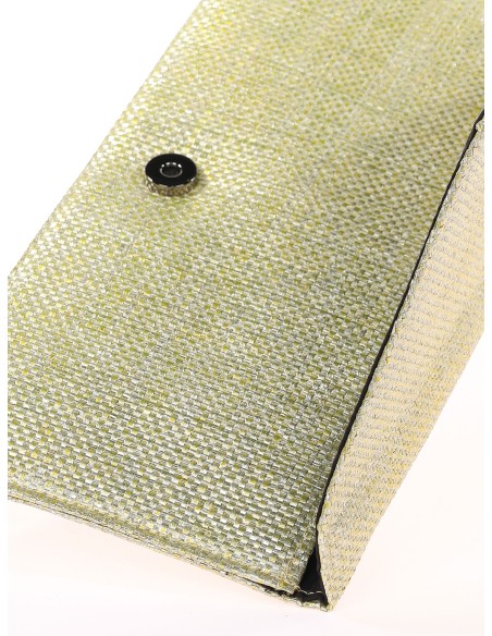 Cartera de fiesta efecto rafia oro-claro
